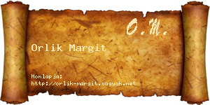 Orlik Margit névjegykártya